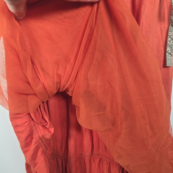 Free People Women's Adjustable Strap Ruffle Bottom Smocked Back Mini Dress SizeM - Picture 10 of 13